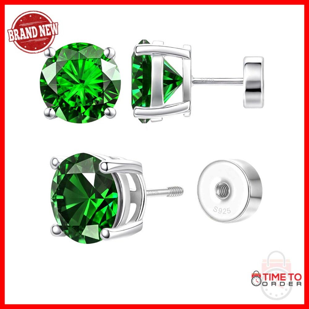 Sterling Silver Flatback Stud Earrings Hypoallerg… - image 1